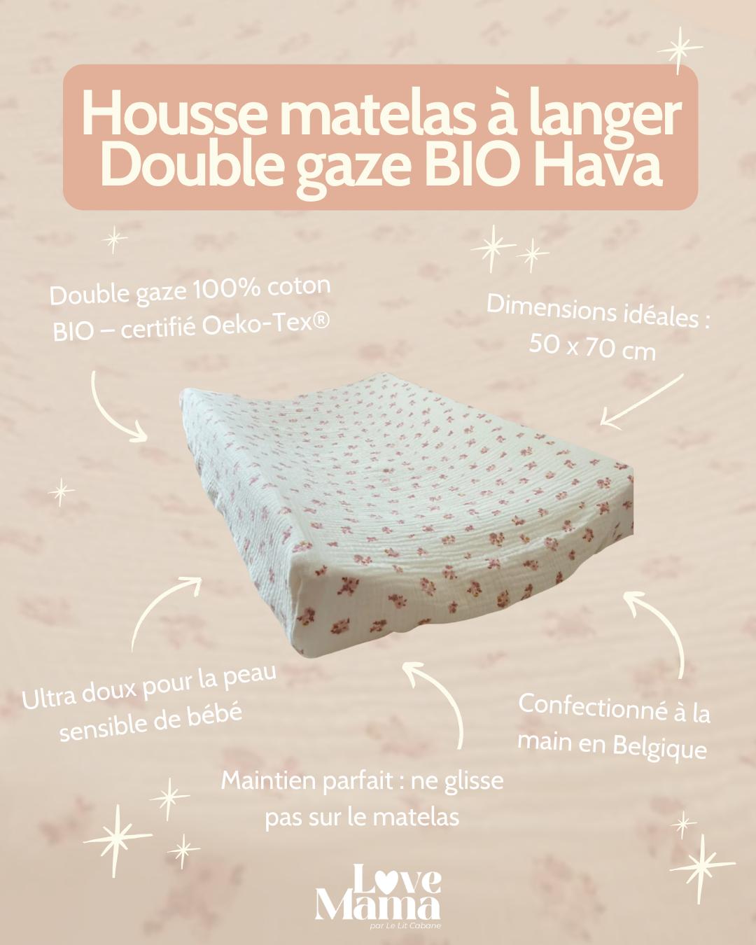 Housse matelas à langer Double gaze BIO Hava
