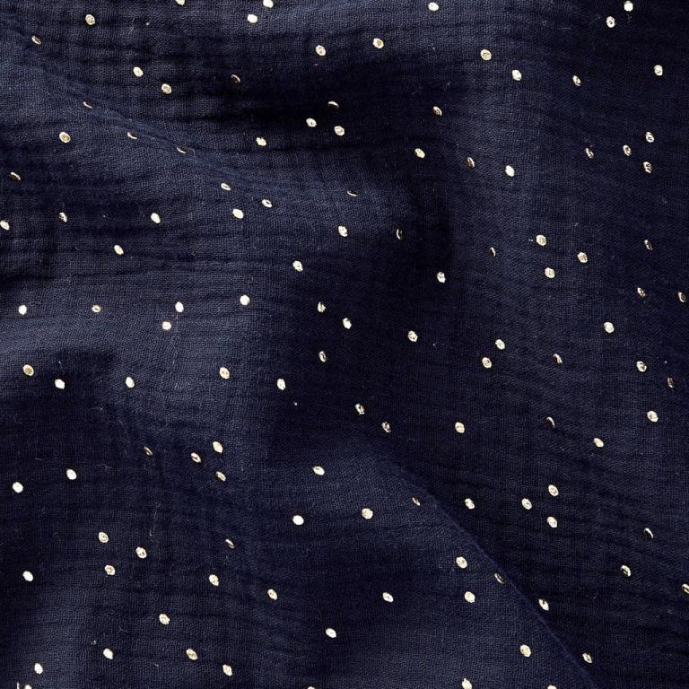 Ciel de lit cabane (pack de 2) Bleu nuit pois dorés