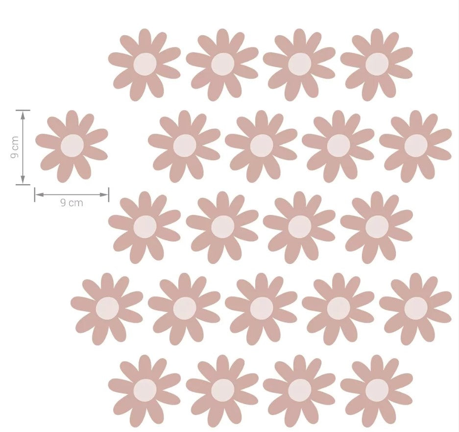 Sticker Fleur Marguerite Vieux Rose