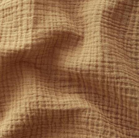 Panier à langer + matelas + housse double gaze camel