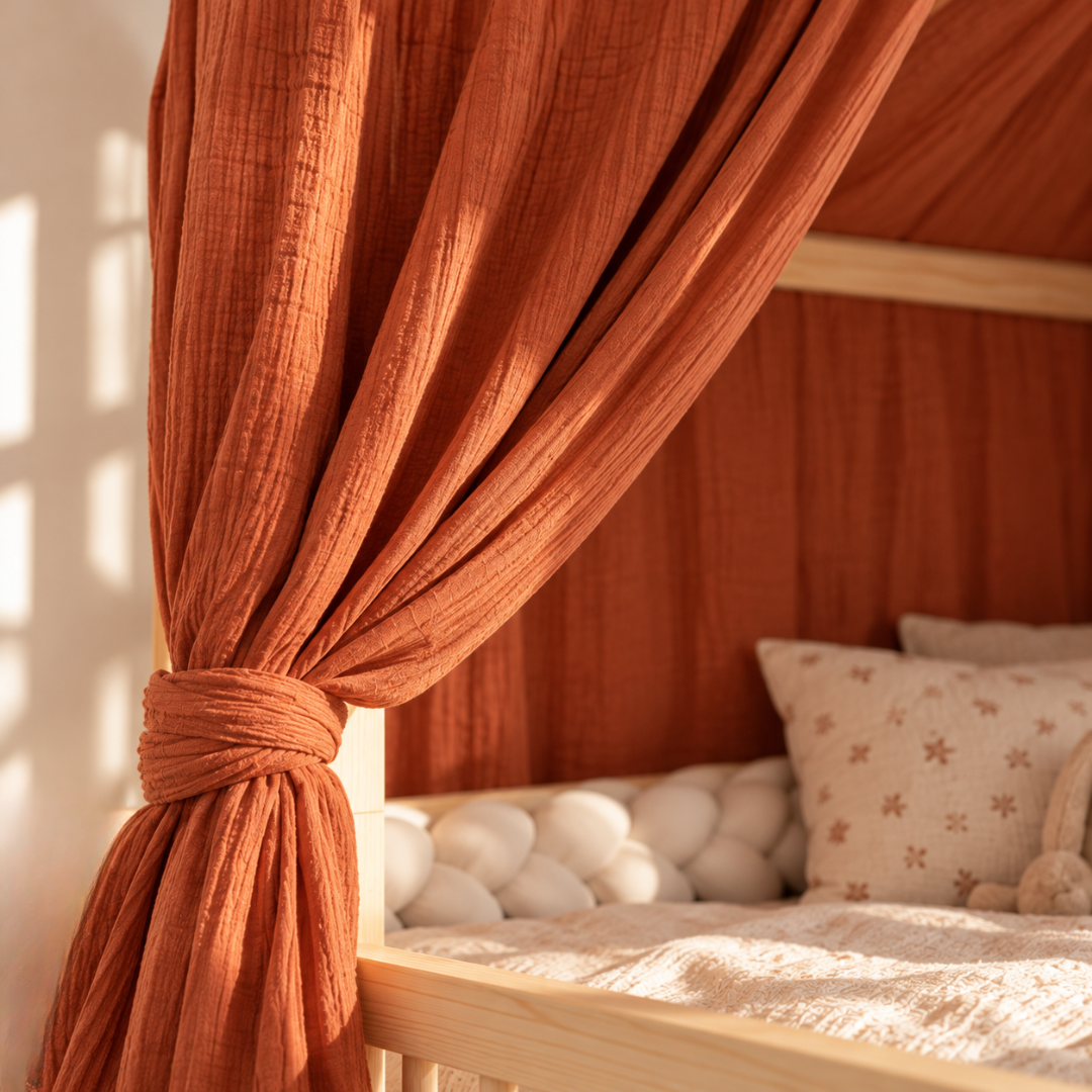 Ciel de lit cabane (pack de 2) Terracotta