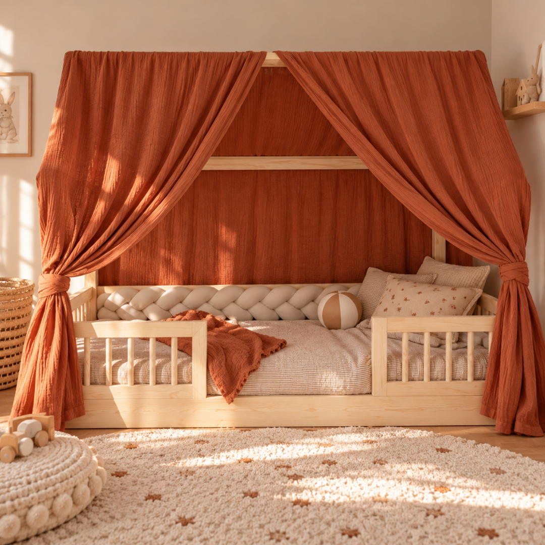 Ciel de lit cabane (pack de 2) Terracotta