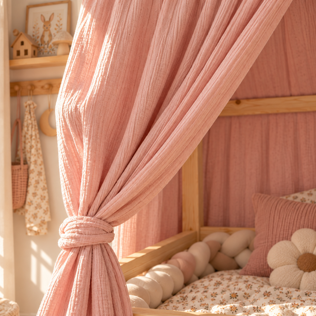 Ciel de lit cabane (pack de 2) Rose blush