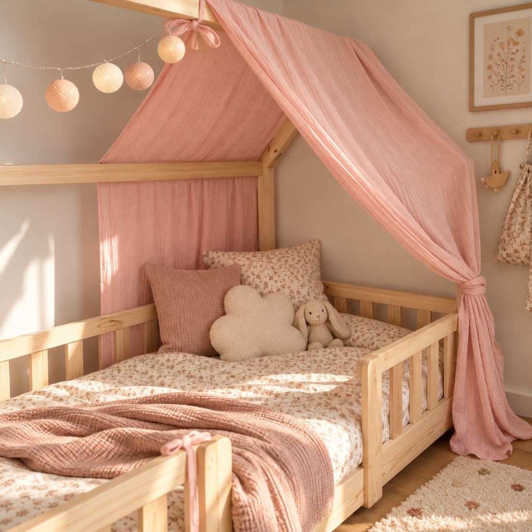 Ciel de lit cabane Rose blush