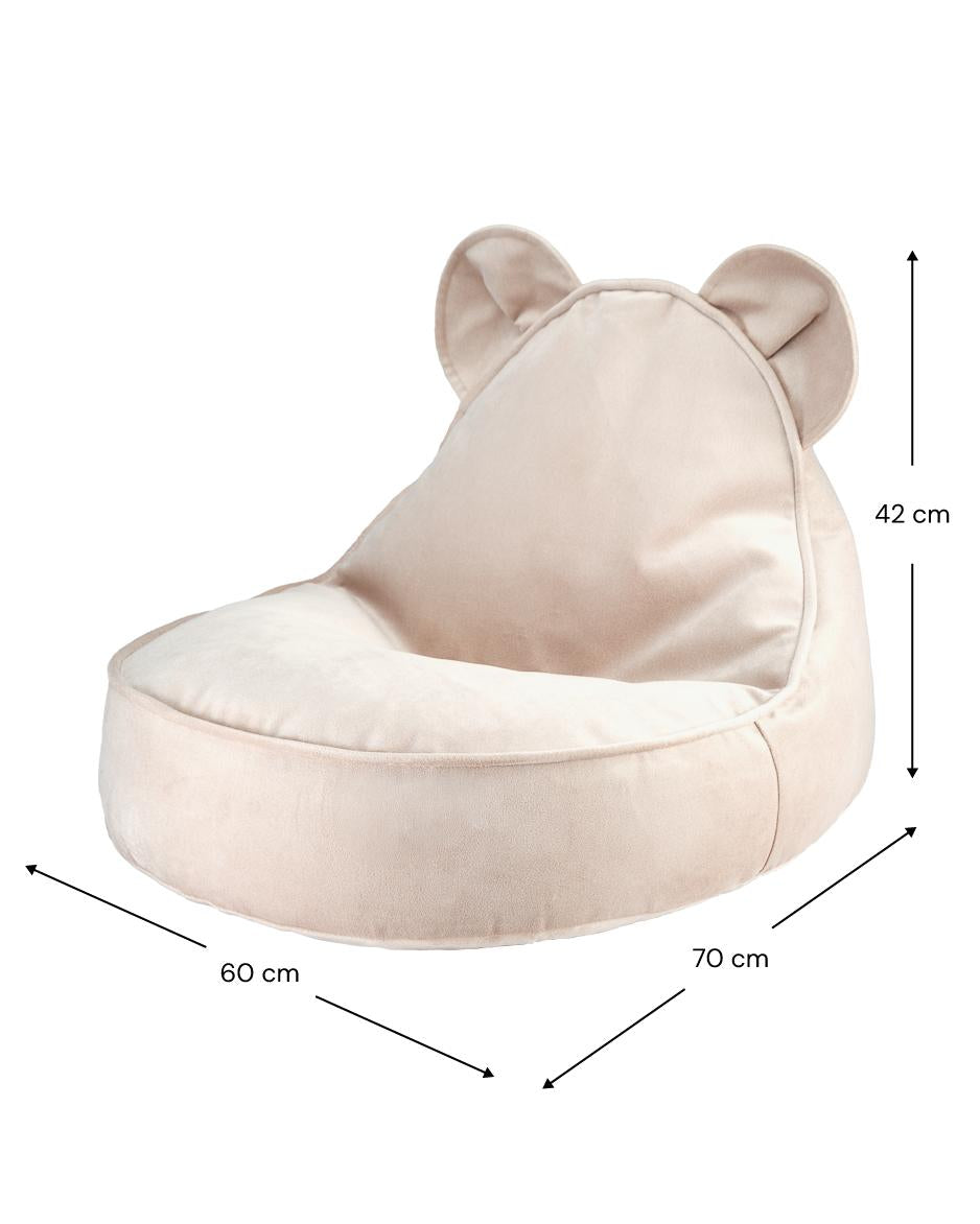 Fauteuil enfant ourson velours Beige