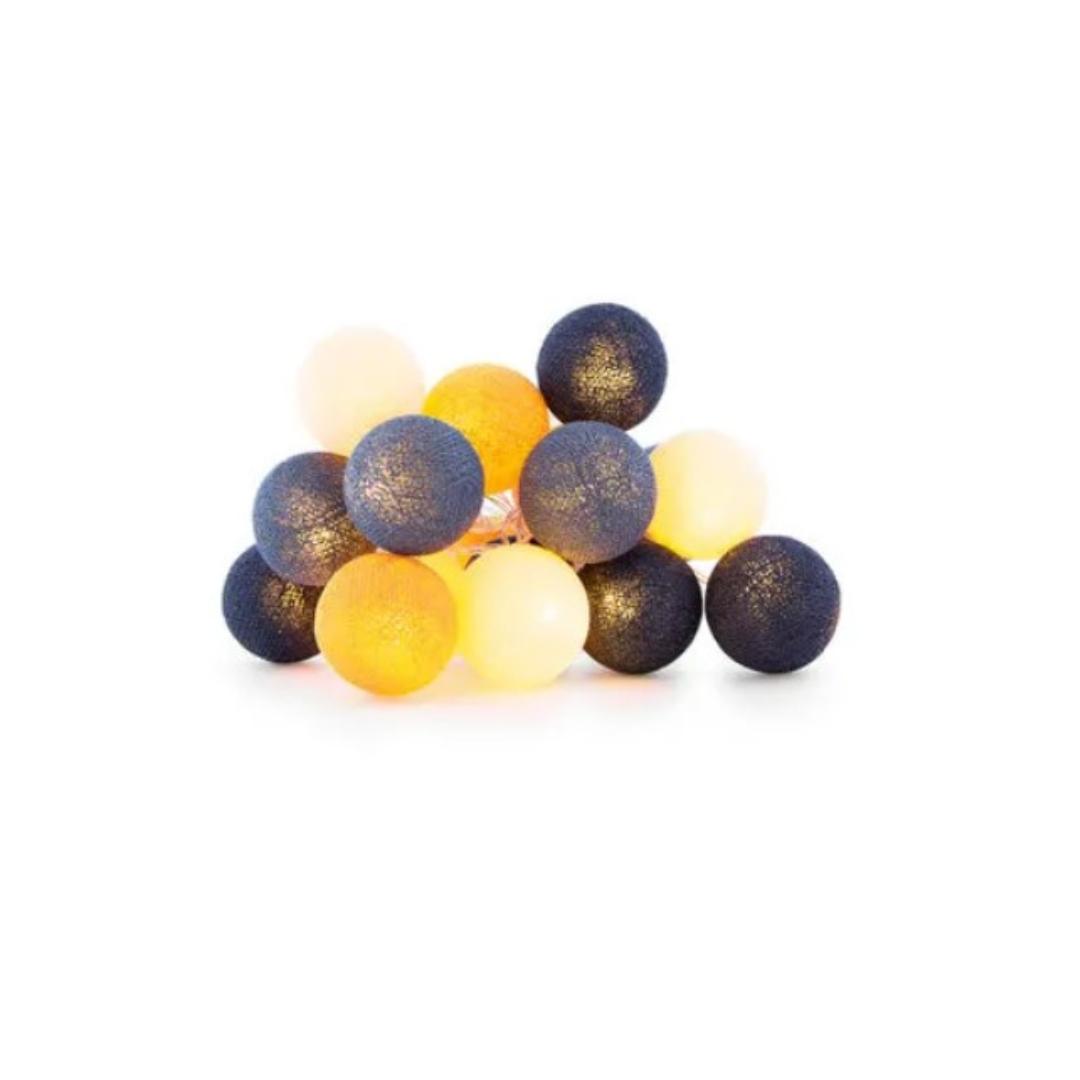 Guirlande lumineuse LED - Bleu & Jaune moutarde