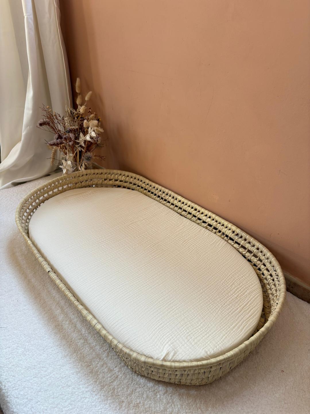 Panier à langer + matelas + housse couleur au choix