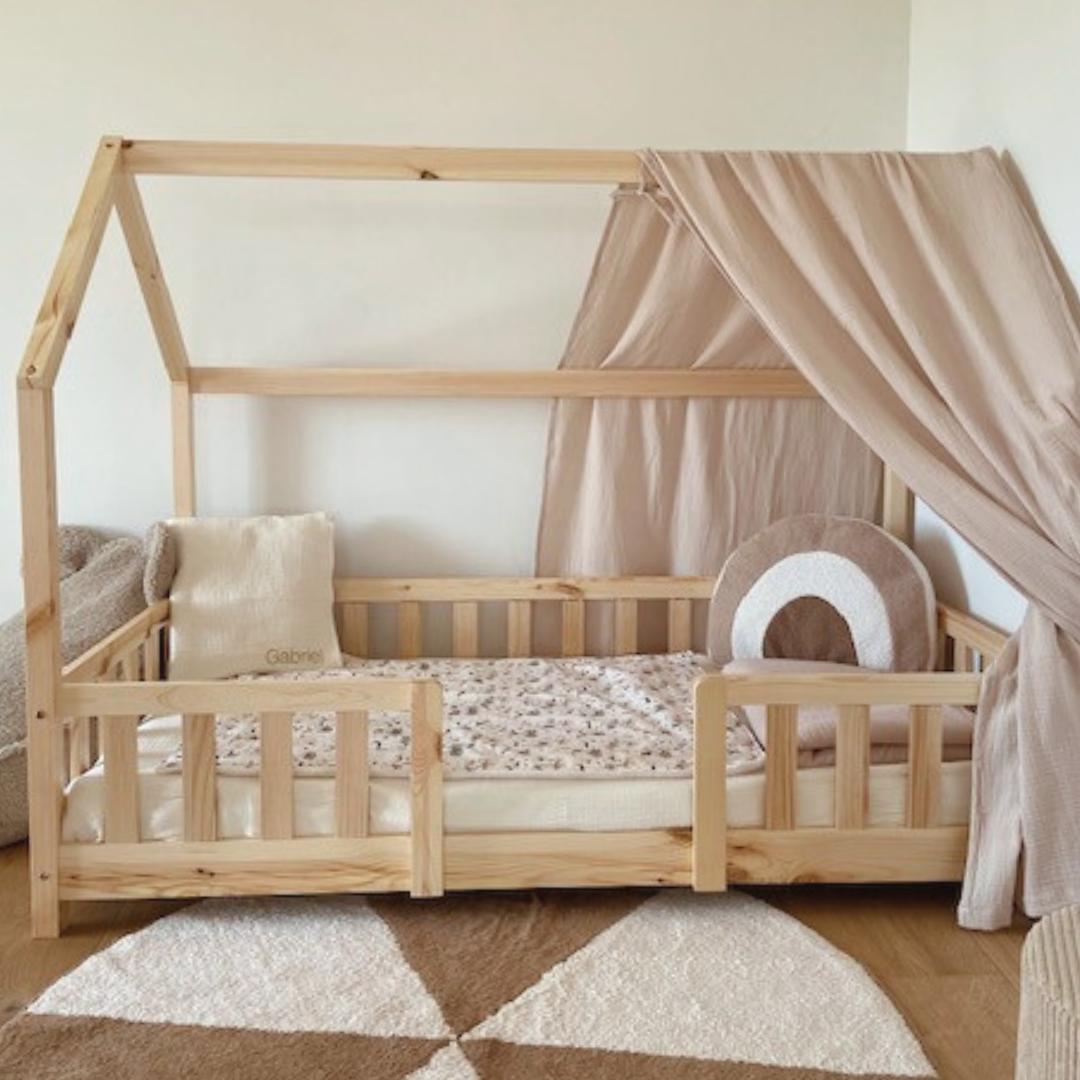 Ciel de lit cabane Beige 90x190cm