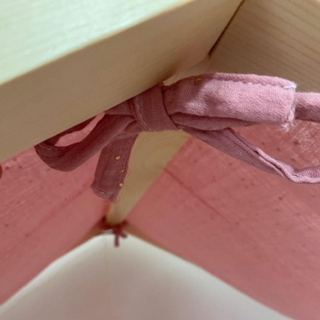 Ciel de lit cabane Rose pois dorés