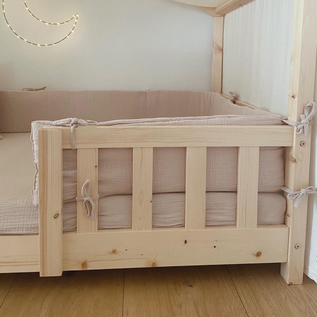 Tour de lit cabane double gaze Beige 19x370cm
