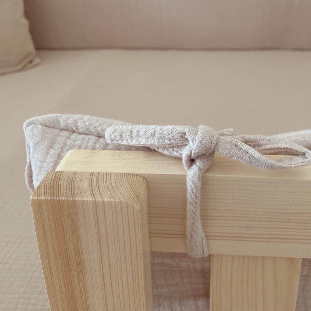 Tour de lit cabane double gaze Beige 19x370cm