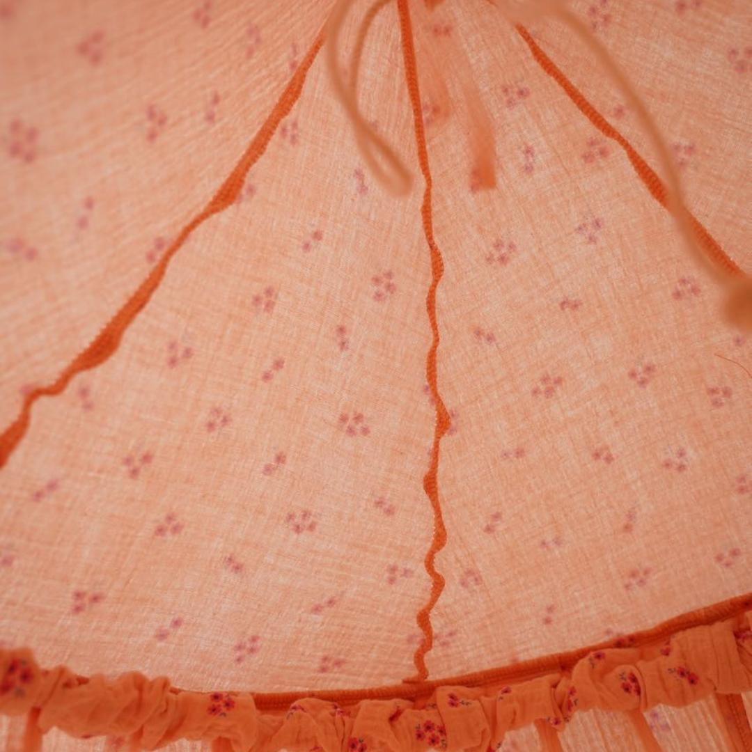 Ciel de lit bébé Rose fleuri - Fait main