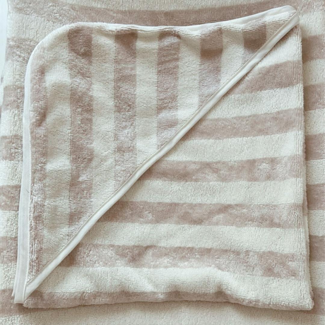 Cape de bain bébé Beige & Ecru