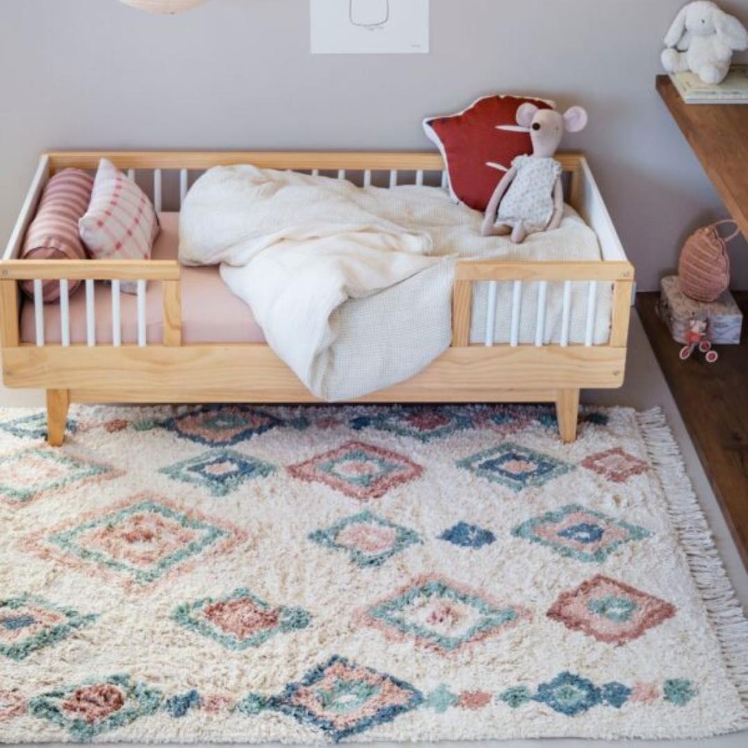 Tapis enfant berbère écru & vert