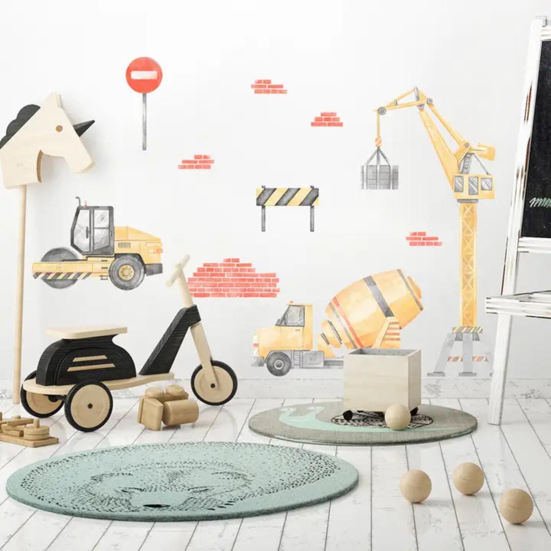 Sticker Enfant Chantier Grue