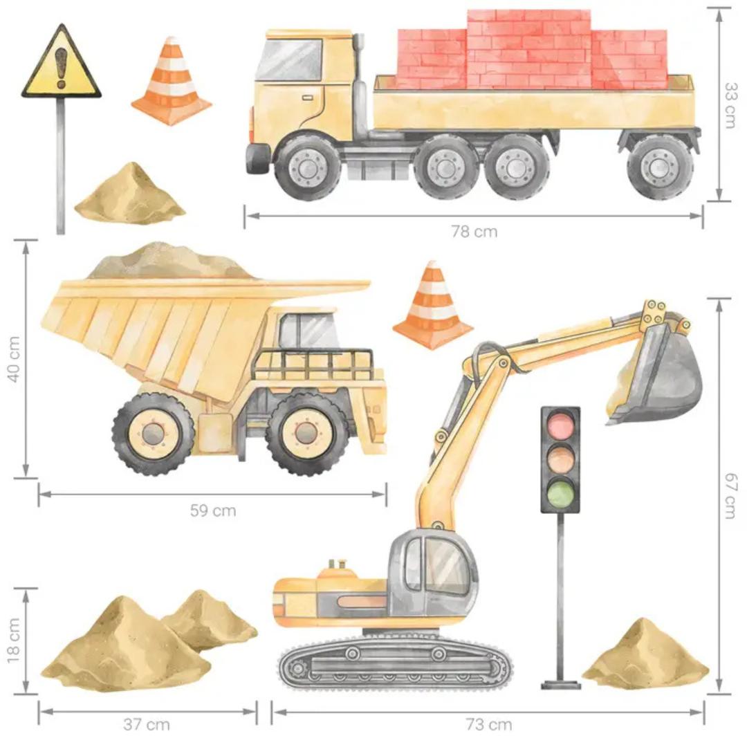 Sticker Enfant Chantier Pelleteuse