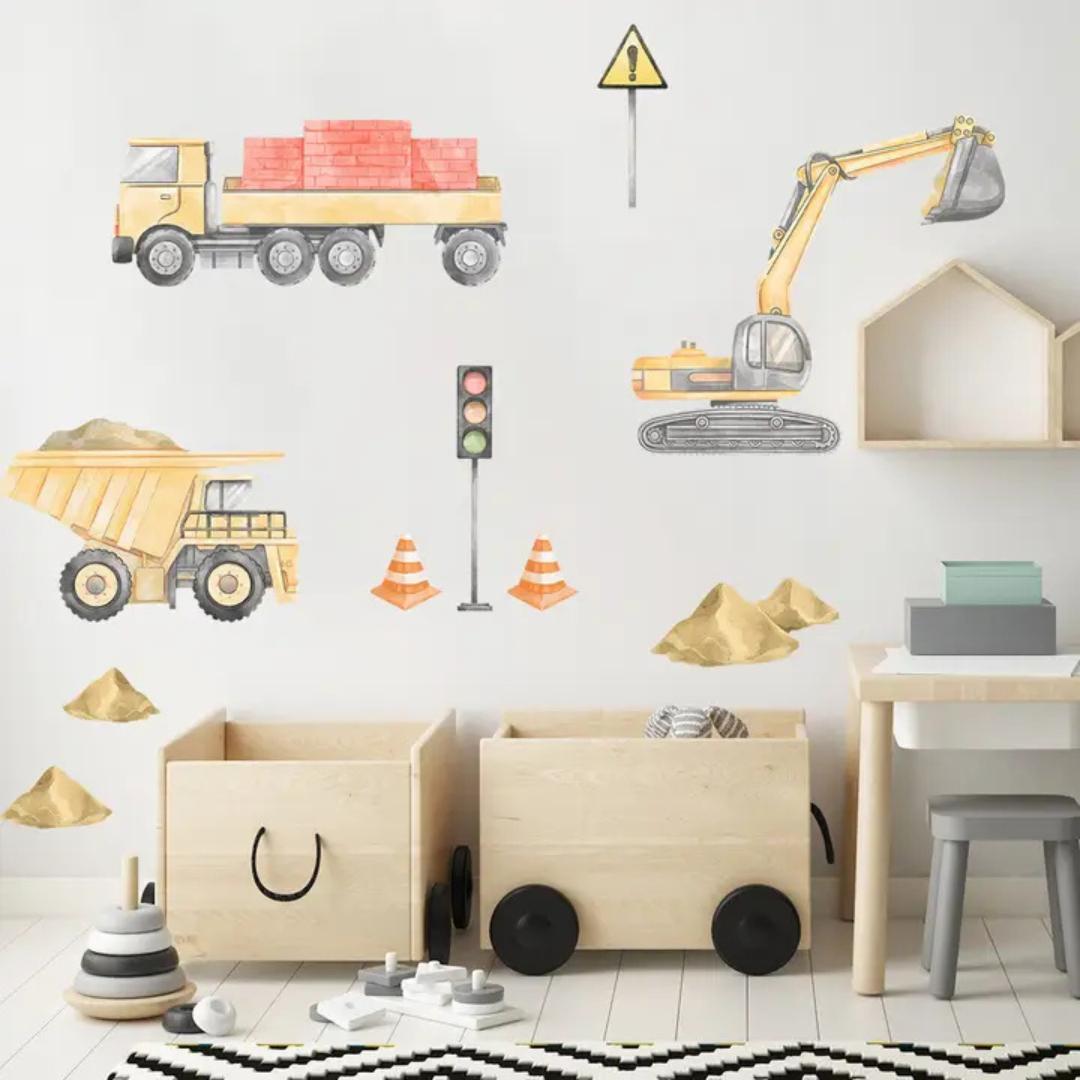 Sticker Enfant Chantier Pelleteuse