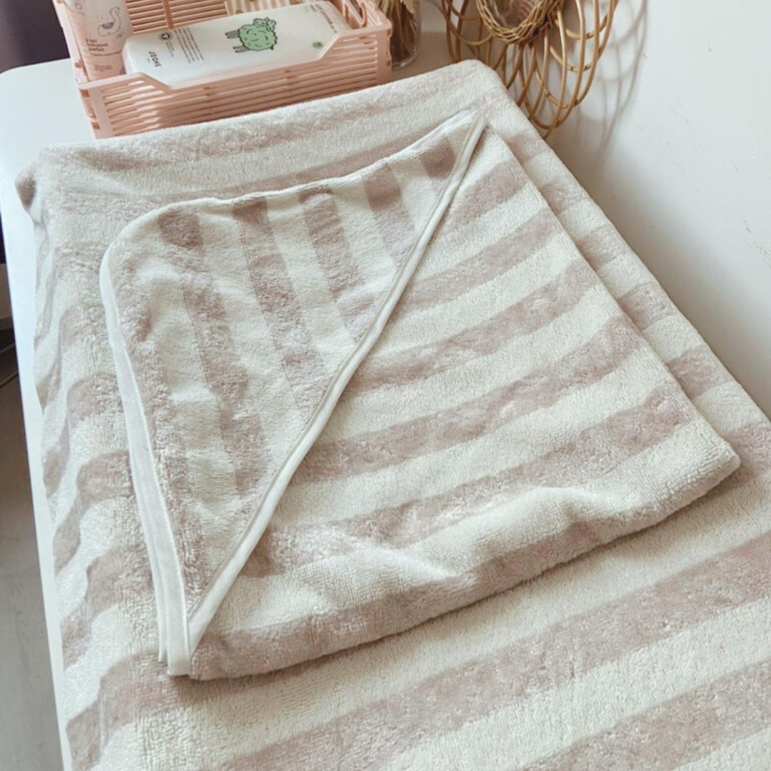 Cape de bain bébé Beige & Ecru