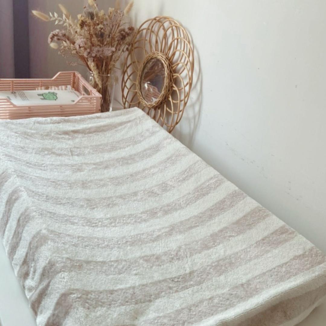 Housse matelas à langer éponge Beige & écru