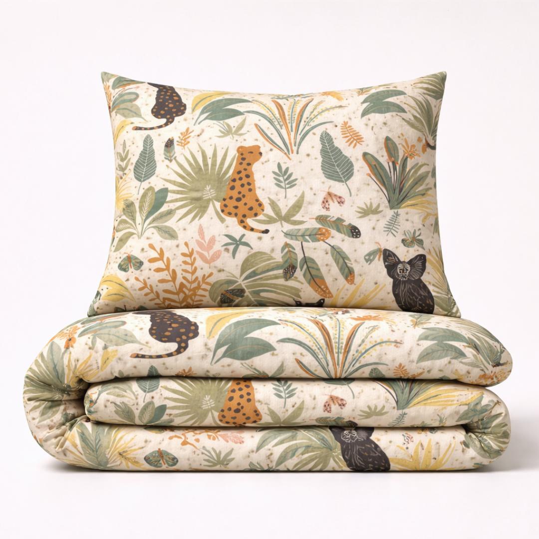 Housse de couette + taie Jungle