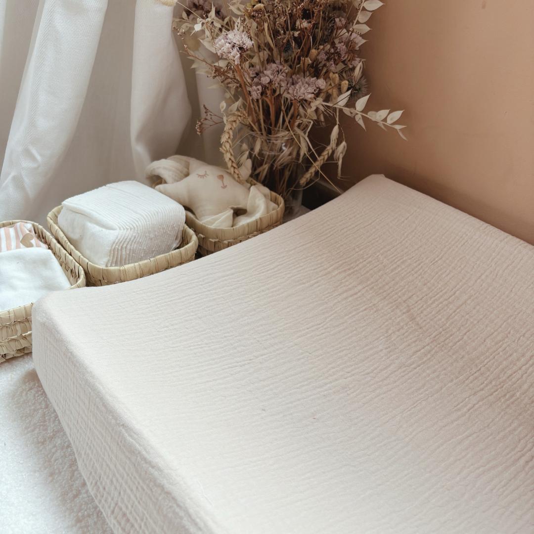 Housse matelas à langer Double gaze BIO Beige