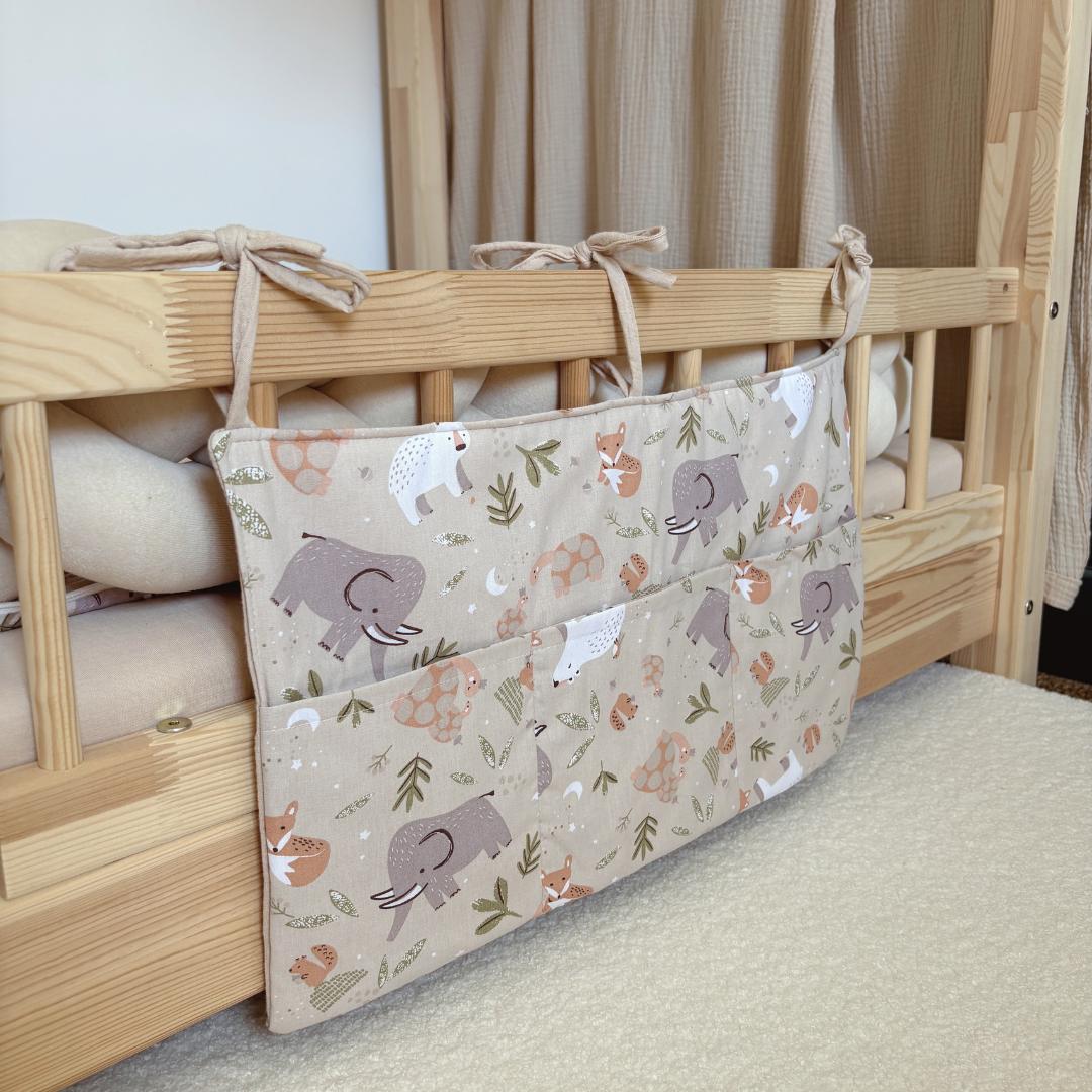 Pochette de rangement animaux beige