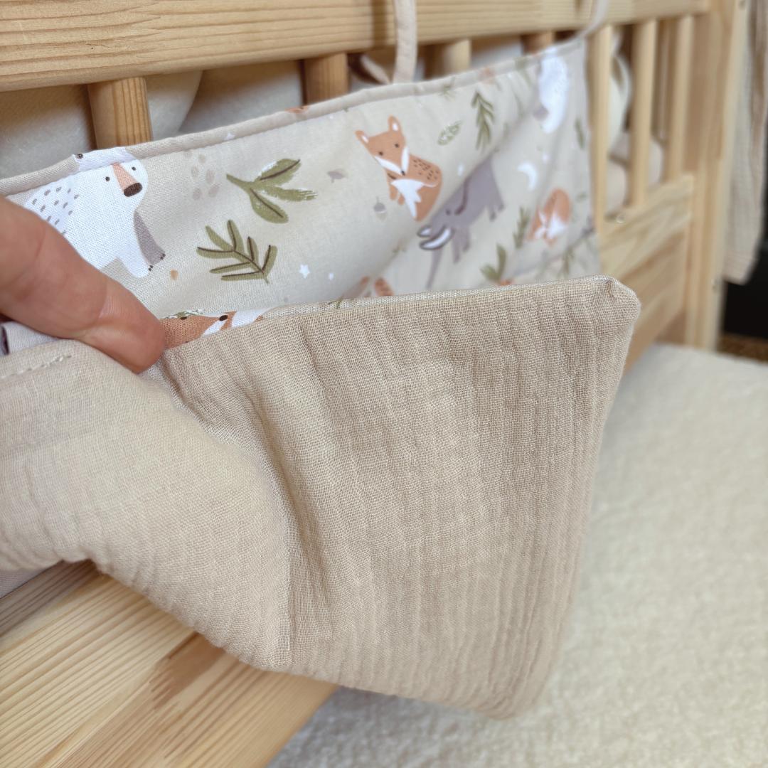 Pochette de rangement animaux beige