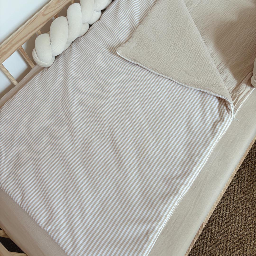 Sac de couchage enfant rayures beige