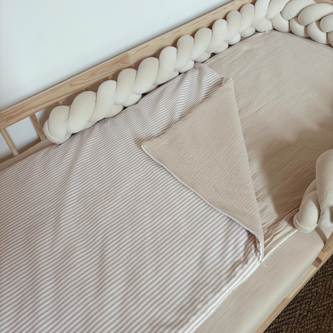 Sac de couchage enfant rayures beige
