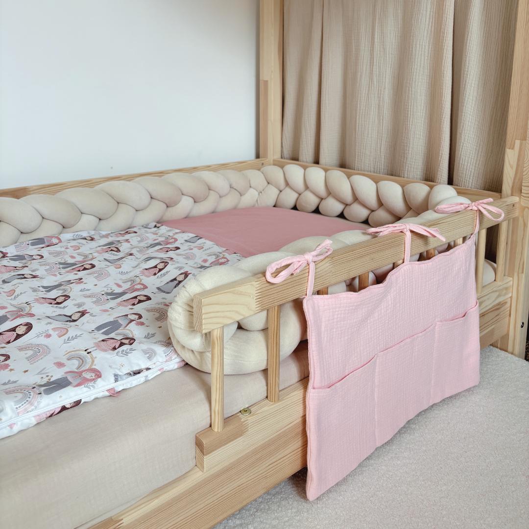 Pochette de rangement lit - Rose blush