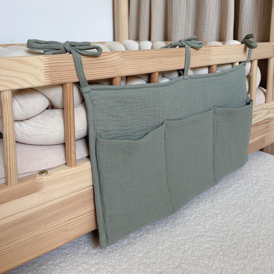 Pochette de rangement lit - Vert kaki