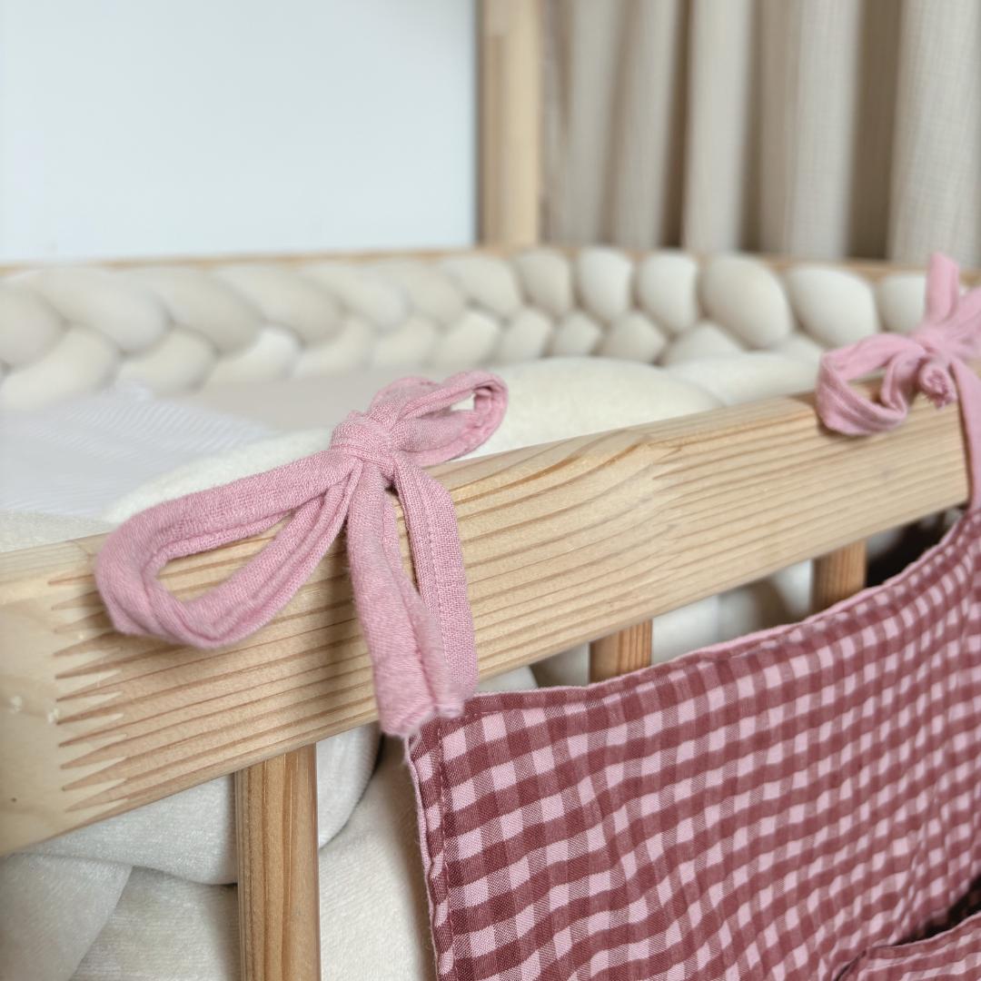 Pochette de rangement vichy rose