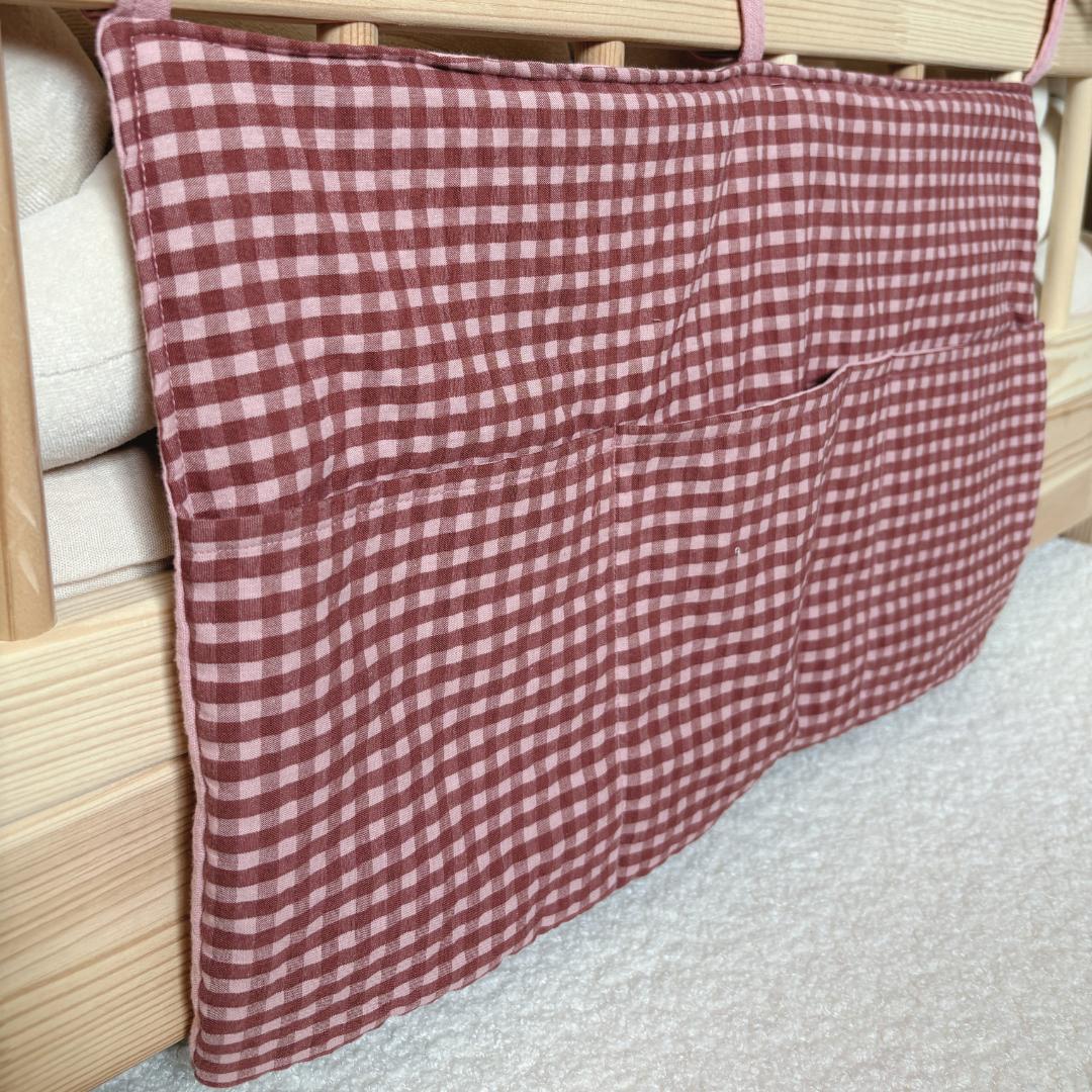 Pochette de rangement vichy rose