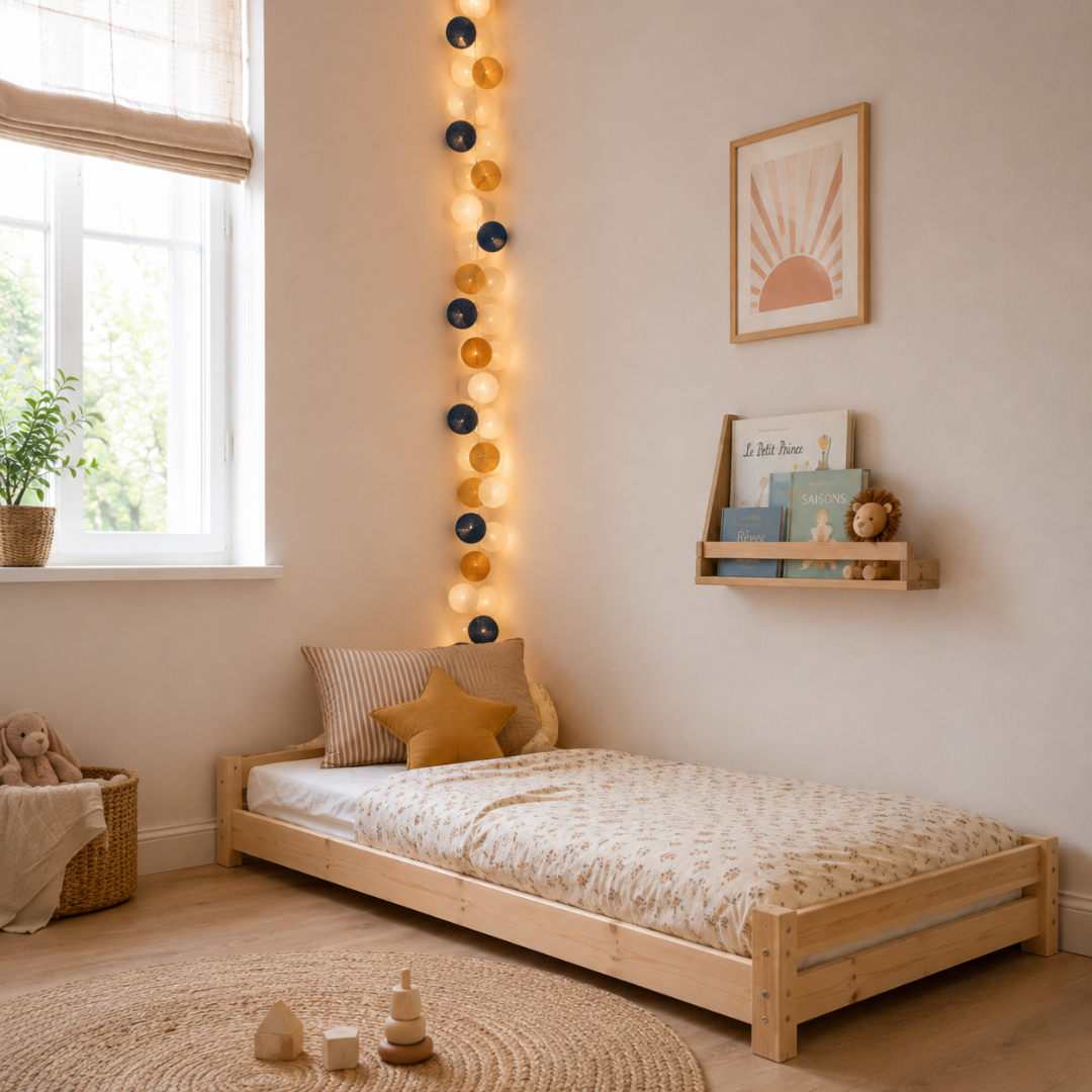 Guirlande lumineuse LED - Bleu & Jaune moutarde