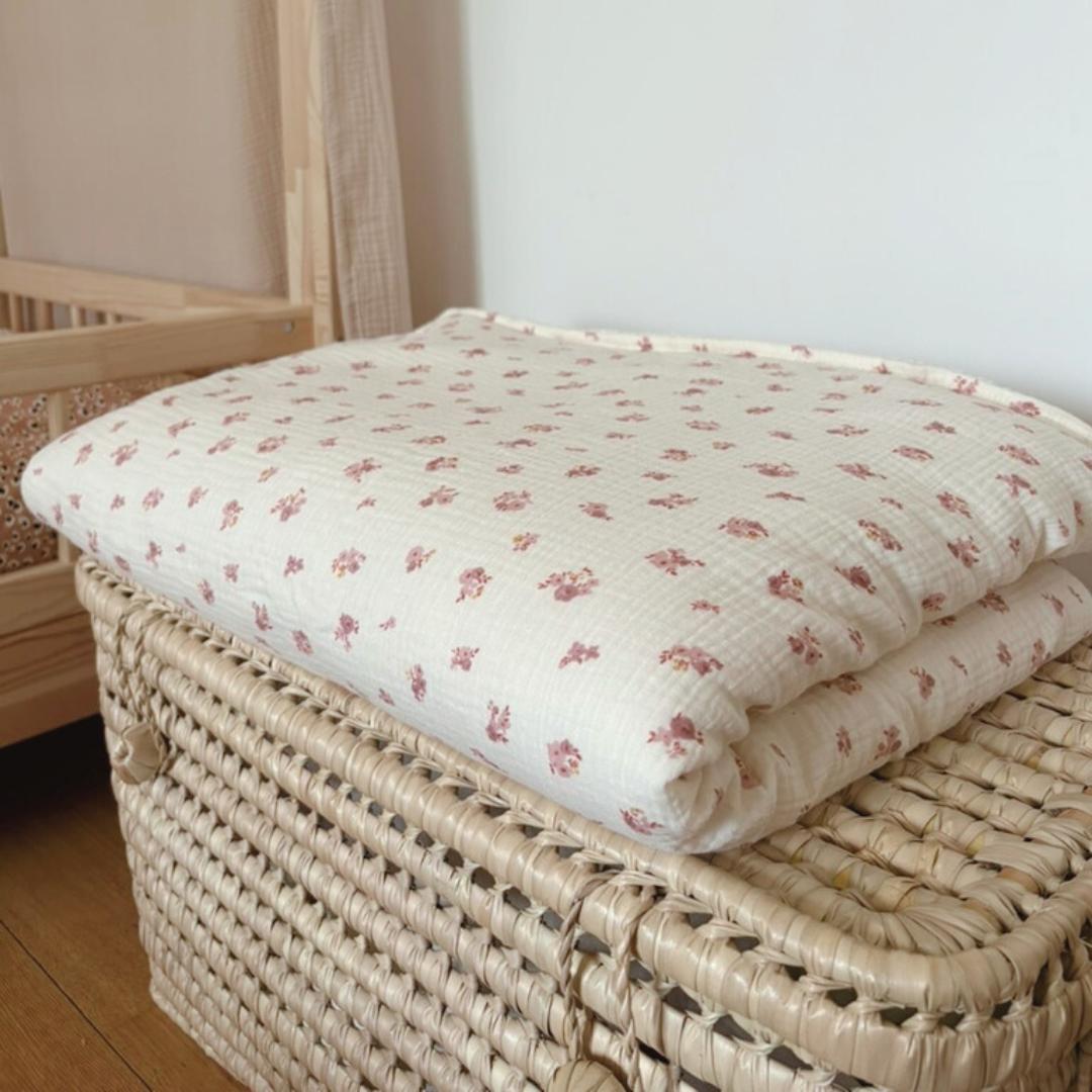 Couverture bébé écrue fleurie Hava
