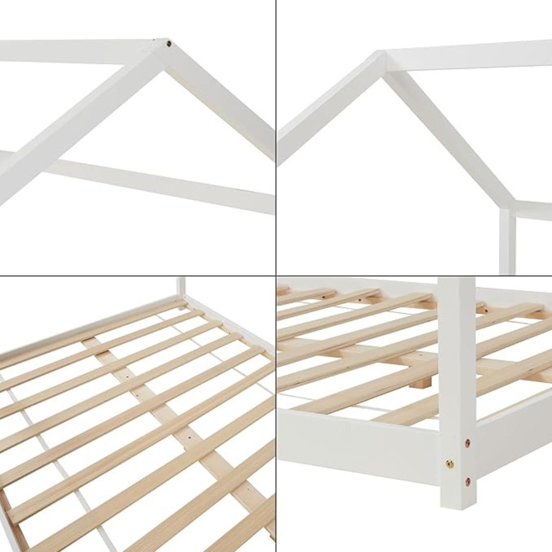 Lit cabane Montessori - 90x200cm - Blanc