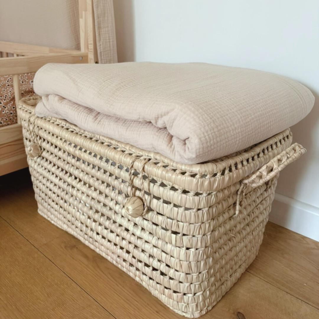 Couverture enfant double gaze Beige