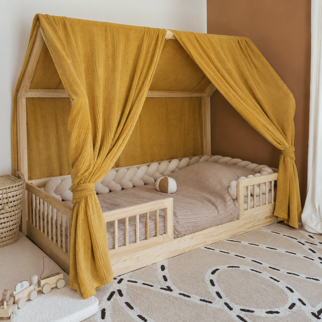Ciel de lit cabane (pack de 2) Jaune moutarde