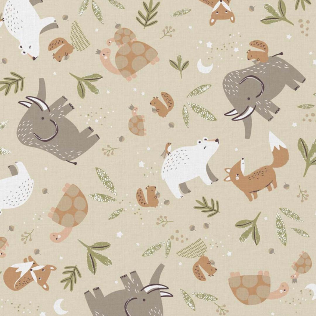 Sac de couchage enfant animaux beige