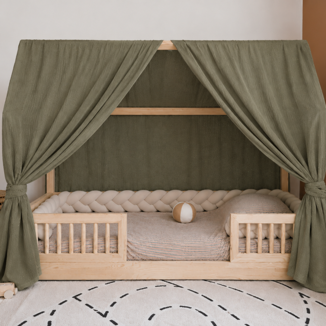 Ciel de lit cabane (pack de 2) Vert kaki