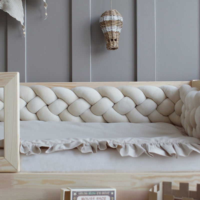 Tresse de lit 4 brins Beige clair 200cm