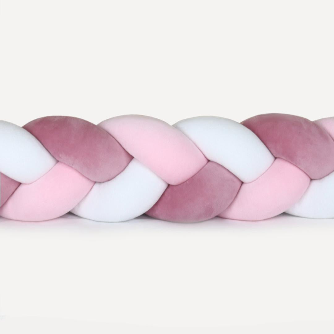 Tresse de lit rose & blanc 340cm