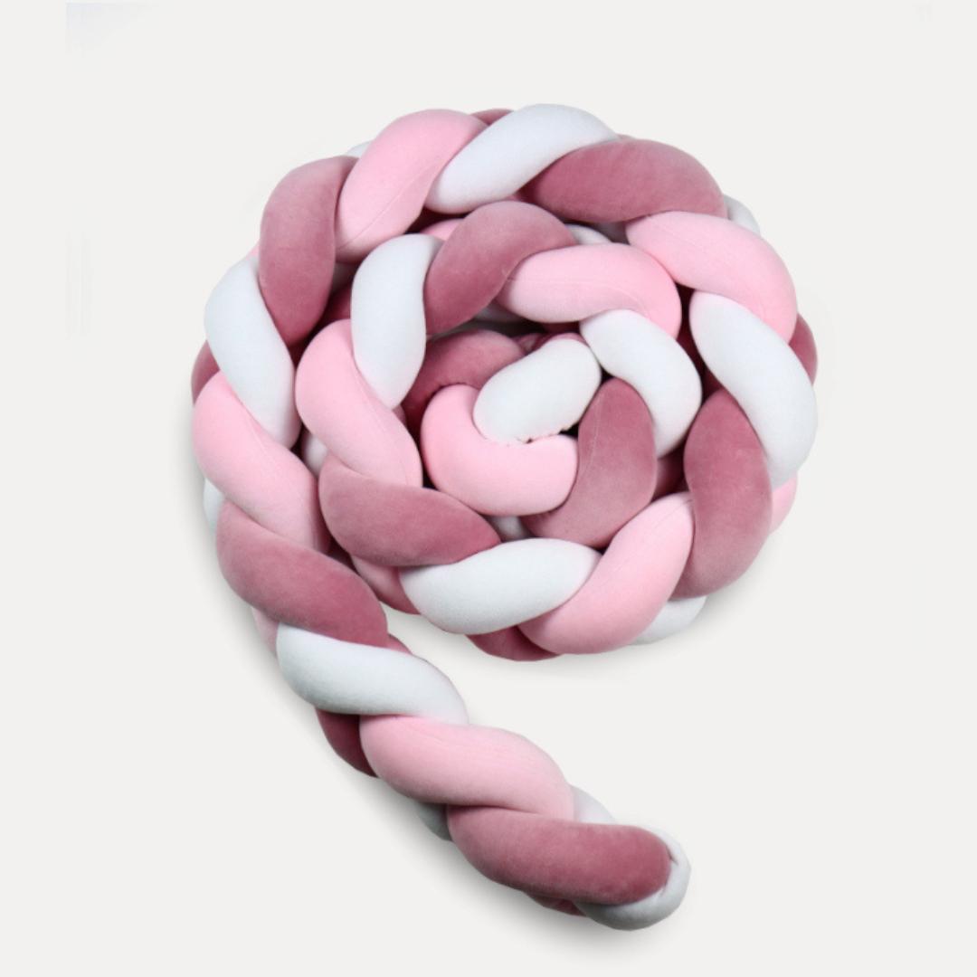 Tresse de lit rose & blanc 300cm