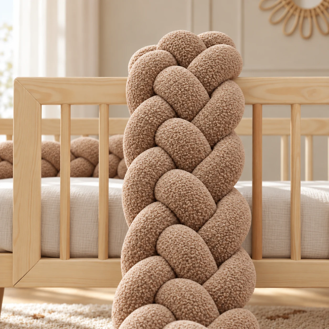 Tresse de lit 4 brins Teddy bouclette Camel