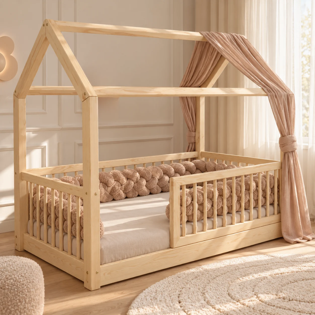 Tresse de lit 4 brins Teddy bouclette Camel