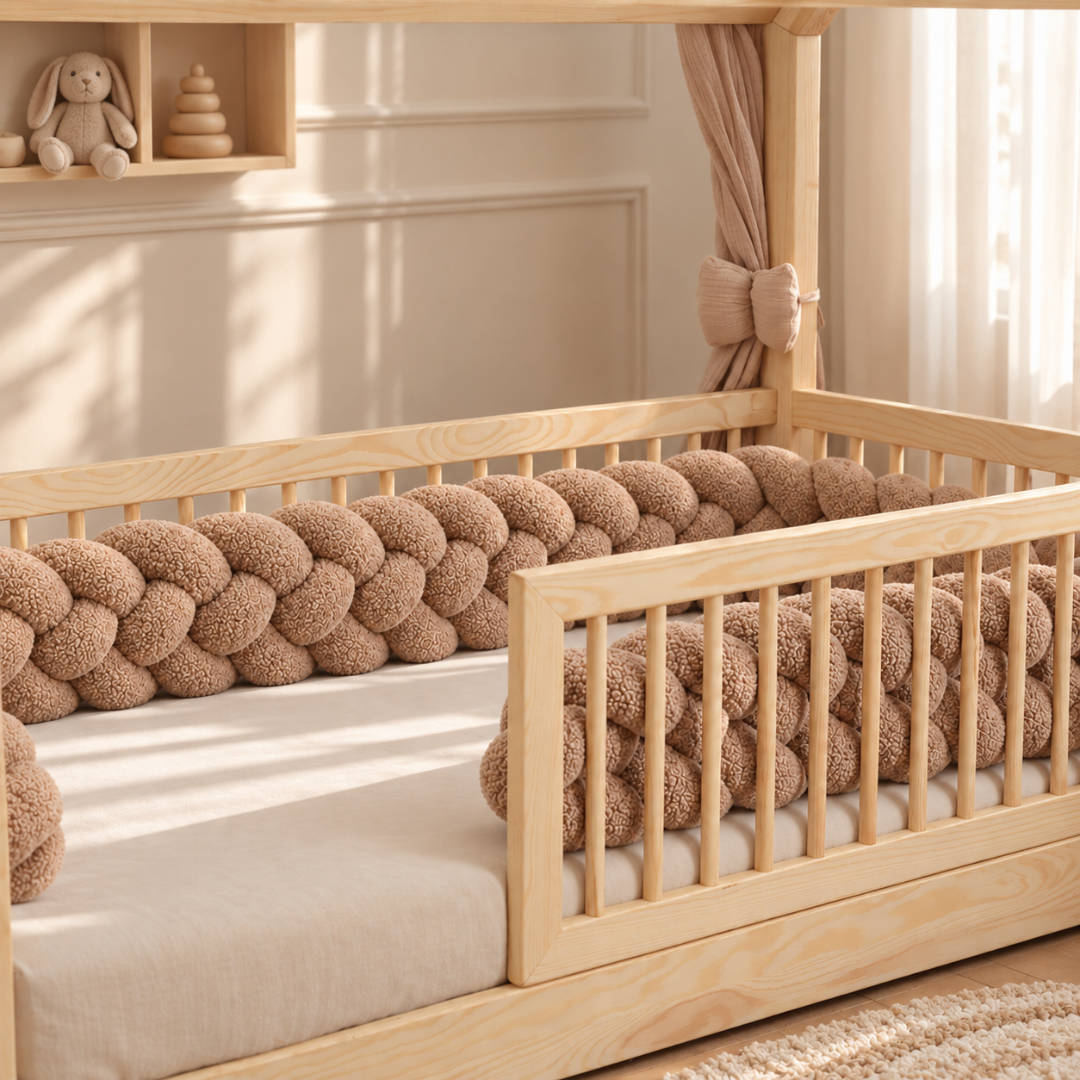 Tresse de lit 4 brins Teddy bouclette Camel