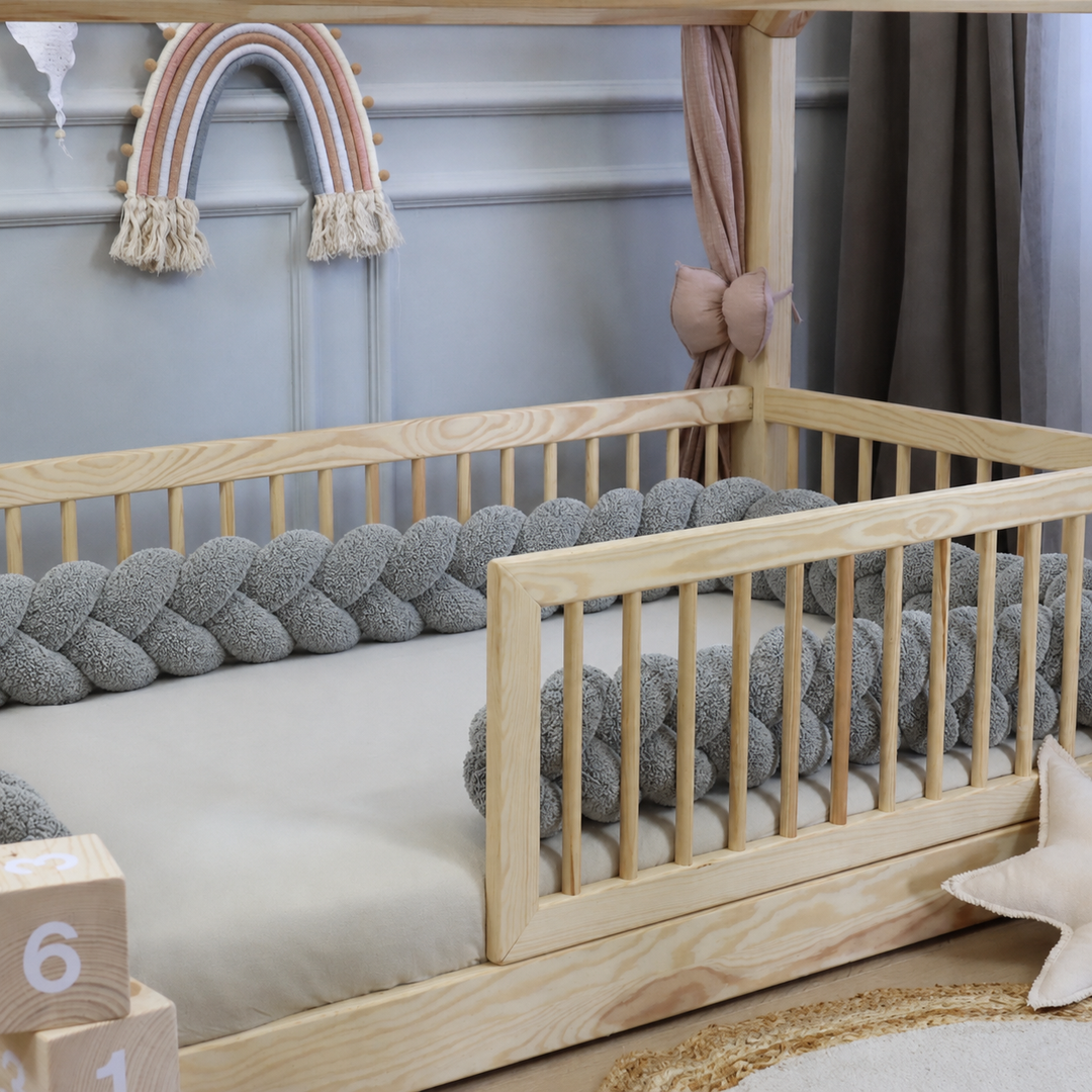 Donkerbeige bedvlecht 180cm