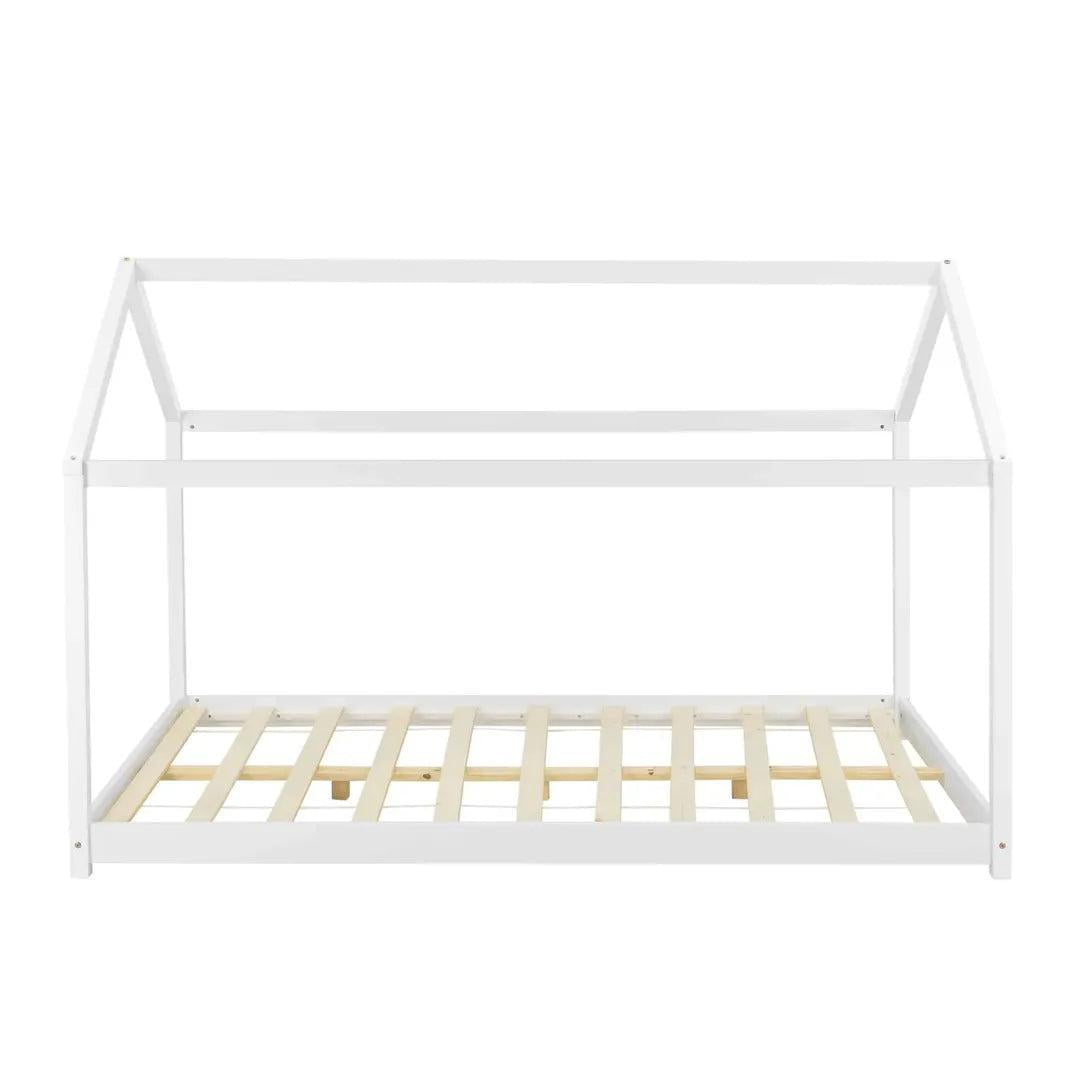 Grand lit cabane Montessori 140x200 cm - Blanc