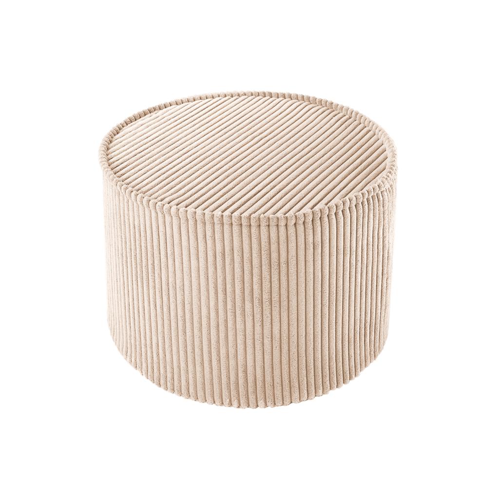 Pouf rond velours Beige
