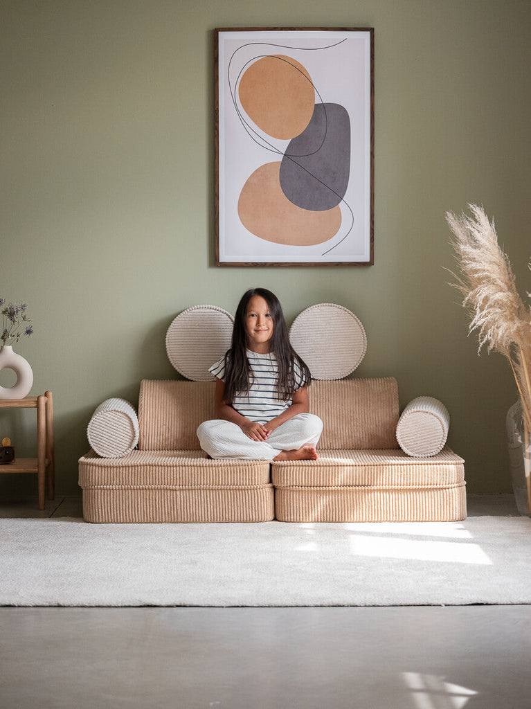 Fauteuil enfant modulable Beige & écru
